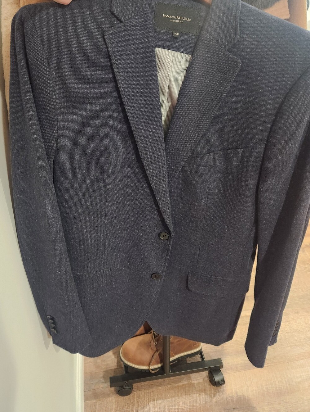 Men's Banana Republic Men's Navy Two-Button Blazer 40 R Tailored Fit